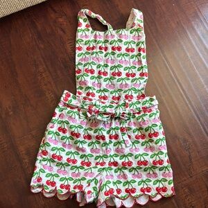 Mini Boden Cherry Print Kids Romper size 6-7y